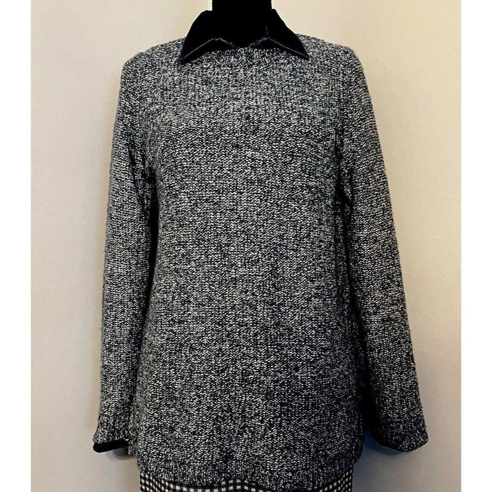 J.Jill Women's Sweater Tunic Stretch Cotton Blend Blue Soft Cozy Textured medium